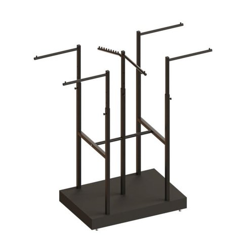 Expositor de Loja Em MDF Base com 6 Cabideiros Robust Comac Preto