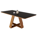 Ver imagem 1 de Mesa de Jantar 160x80cm MDF com Tampo de Vidro Moderna:Preto
