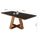 Ver imagem 4 de Mesa de Jantar 160x80cm MDF com Tampo de Vidro Moderna:Preto