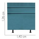 Ver imagem 3 de Cabeceira Estofada Cama Box Casal 140cm Argentina Corino Azul Turquesa- Mabe Magazine