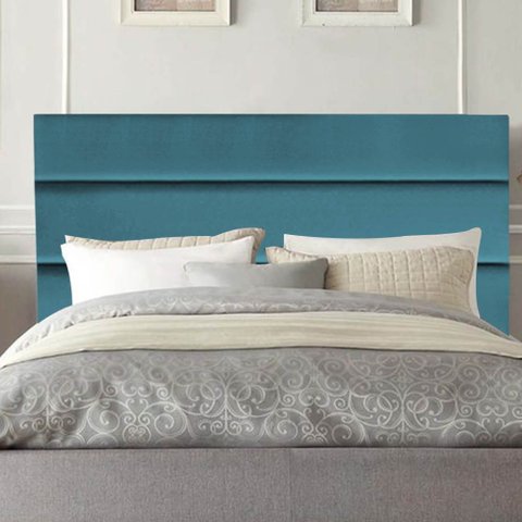 Cabeceira Estofada Cama Box Casal 140cm Argentina Corino Azul Turquesa- Mabe Magazine