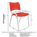 Ver imagem 6 de Kit com 8 Cadeiras Iso para Escola Escritório Comércio Vermelha Base Branca