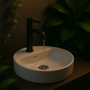Ver imagem 3 de Cuba para Banheiro Kohler Vox Petit de Sobrepor Redonda com Mesa e Furo Branca 41x30cm | 28743BR-1-0