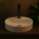 Ver imagem 4 de Cuba para Banheiro Kohler Vox Petit de Sobrepor Redonda com Mesa e Furo Branca 41x30cm | 28743BR-1-0