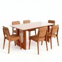 Ver imagem 3 de Conjunto Sala de Jantar 1 Mesa Retangular Tali 180cm 6 Cadeiras Miriti CabeCasa MadeiraOriginals
