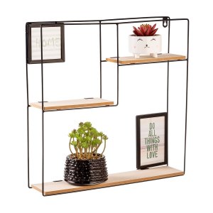 Nicho Aramado Quadrado C/ Prateleiras Doblavel – Preto