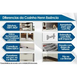 Armário de Cozinha Modulado Essência para Micro-ondas Cinza - Henn - 2