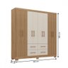 Guarda-roupa Casal Itapema 8 Portas 4 Gavetas Canelato/natura - Atualle Móveis - 4