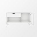 Ver imagem 2 de Buffet Aparador London com Gaveta Porta e Prateleira Ampla Nicho para Entrada Sala de Estar - Branco