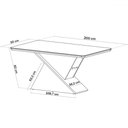 Ver imagem 3 de Mesa de Jantar 8 Lugares Glamuor com Vidro Mel/off White/bronze - Pnr Móveis