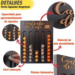Porta Cápsulas de Café Nespresso Cor Preto Cantinho do Café - 5