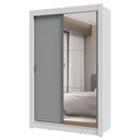 Ver imagem 3 de Guarda-roupa Solteiro 2 Portas de Correr com Espelho 2 Gavetas Branco/cinza Vivare Madesa
