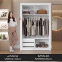 Ver imagem 6 de Guarda-roupa Solteiro 2 Portas de Correr com Espelho 2 Gavetas Branco/cinza Vivare Madesa
