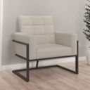 Ver imagem 4 de Poltrona Base de Ferro Reforçado para Recepção Clinica Tecido Corano Luxo Estrutura Reforçada