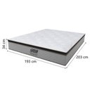 Ver imagem 3 de Cama Box Baú King Gazin Colchão Molas Ensacadas com Pillow Top Tower 193x203x75cm Branco-marrom