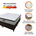 Ver imagem 2 de Cama Box Baú King Gazin Colchão Molas Ensacadas com Pillow Top Tower 193x203x75cm Branco-marrom
