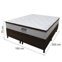 Ver imagem 4 de Cama Box Baú King Gazin Colchão Molas Ensacadas com Pillow Top Tower 193x203x75cm Branco-marrom