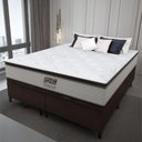 Ver imagem 6 de Cama Box Baú King Gazin Colchão Molas Ensacadas com Pillow Top Tower 193x203x75cm Branco-marrom