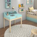 Ver imagem 2 de mesa de estudo com 1 gaveta teens decoração infantil menta