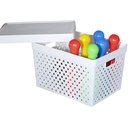 Ver imagem 5 de Cesto Organizador C/ Tampa Quadratta Branco 39x29x24cm - Paramount