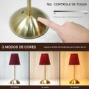 Ver imagem 5 de Lumianaria de Mesa 3 Tons Led Controle de Intensidade Bateria Recarregavel Usb Abajur Quarto Cabecei