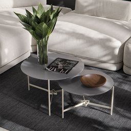 Jogo de Mesa de Centro Prisma Cinza - EJ Móveis - 1