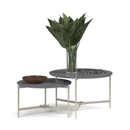 Jogo de Mesa de Centro Prisma Cinza - EJ Móveis - 2