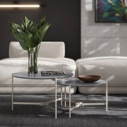 Jogo de Mesa de Centro Prisma Cinza - EJ Móveis - 3