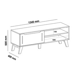Rack para TV até 55 Polegadas 1 Porta 2 Nicho Lotus Verona Artely - 4 Rack para TV até 55 Polegadas 1 Porta 2 Nicho Lotus Verona Artely - 4