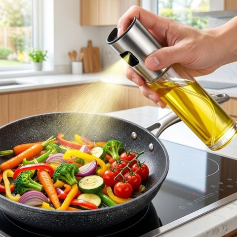 Spray Borrifador de Vidro Azeite Vinagre - Pulverizador Premium Culinário Adequado para Cozinhas 100