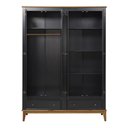 Ver imagem 2 de Armario Malibu 4 Portas e 2 Gavetas Cor Preto com Amendoa 204 Cm - 62384
