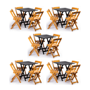 Ver imagem 1 de Kit 5 Conjuntos Dobráveis 70x70 com 4 Cadeiras Dobráveis Preto/Mel - Mb Móveis