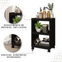 Ver imagem 6 de Carrinho com Rodinhas Multiuso Bar Aparador Organizador Com 3 Prateleiras