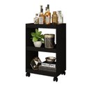 Ver imagem 3 de Carrinho com Rodinhas Multiuso Bar Aparador Organizador com 3 Prateleiras Preto
