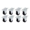 Ver imagem 1 de Rodizio Bicama /Pequeno Preto Roda Pvc + Parafusos 4 Peças