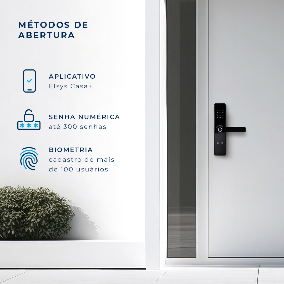 Fechadura Digital de Embutir Wi-fi Esf-de4000b + Instalação Preta Elsys - 3