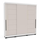 Ver imagem 2 de Roupeiro Lisboa 3 Portas de Correr 4 Gavetas 217x213cm Branco/Creme 240846