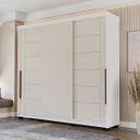 Ver imagem 1 de Roupeiro Lisboa 3 Portas de Correr 4 Gavetas 217x213cm Branco/Creme 240846