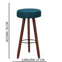 Ver imagem 3 de Kit 2 Banquetas Altas Redondas Pés Madeira Palito Londres:azul turquesa
