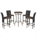 Ver imagem 1 de Mesa Bistrô e 4 Banquetas Roma Marrom Corda Náutica Estofado 9 Trama Original
