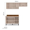 Ver imagem 4 de Cozinha Completa Koya 6 Portas 3 Gavetas 40250039 Creme - Politorno