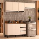 Ver imagem 1 de Cozinha Completa Koya 6 Portas 3 Gavetas 40250039 Creme - Politorno