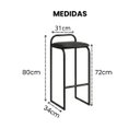 Ver imagem 3 de Kit 2 Banquetas Cozinha Altas Bancada Bar Area Gourmet Mila:Preto