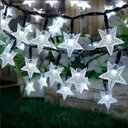 Ver imagem 2 de Pisca Cordão Estrelas Solar Externo Jardim 5m 20leds Branco