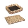 Caminha de Cachorro Grande 60cm x 60cm Marrom com Almofada Ossinho + Colchonete Pet 1m x 80cm - 1