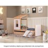 Bicama Solteiro Infantil Garden com Telhado Pergolado e Kit Escadinha Casatema MadeiraOriginals - 9
