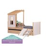 Bicama Solteiro Infantil Garden com Telhado Pergolado e Kit Escadinha Casatema MadeiraOriginals - 5