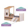 Bicama Solteiro Infantil Garden com Telhado Pergolado e Kit Escadinha Casatema MadeiraOriginals - 3