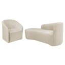 Ver imagem 2 de Kit Sofá Curvo França 180cm L.e e Poltrona Luiza Max Conforto, Elegância e Design Moderno Bouclé