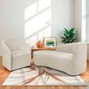 Ver imagem 1 de Kit Sofá Curvo França 180cm L.e e Poltrona Luiza Max Conforto, Elegância e Design Moderno Bouclé